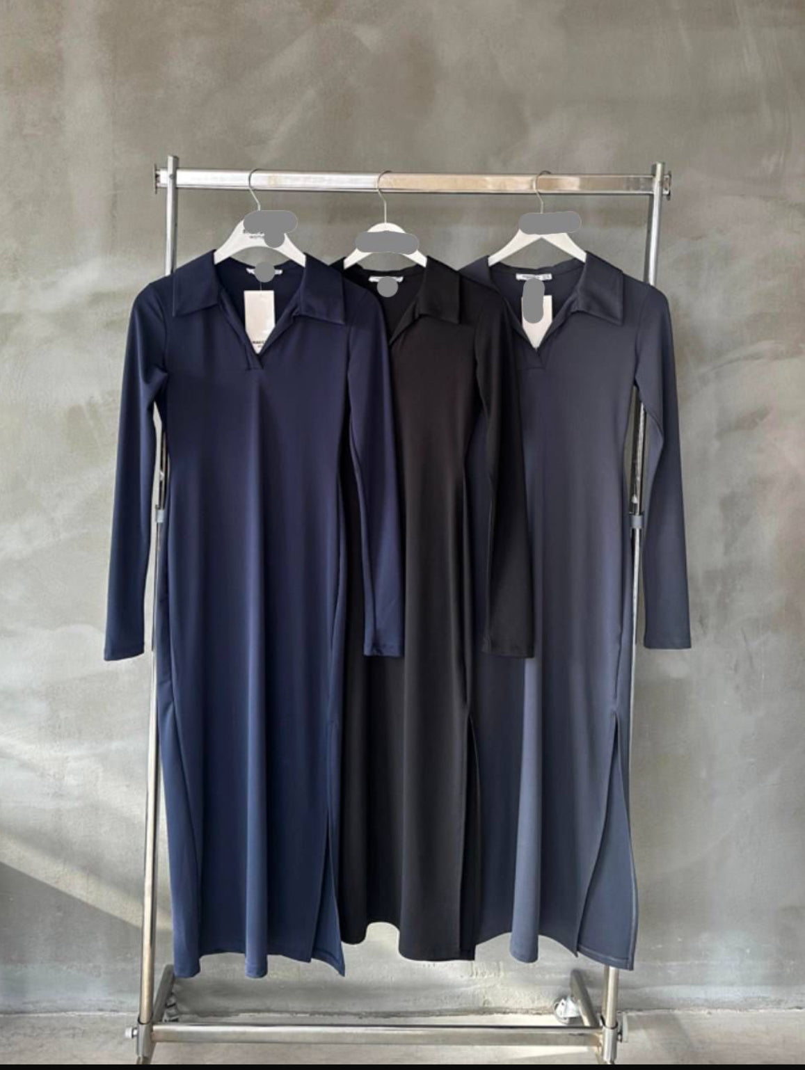 Polo neck stretch dress