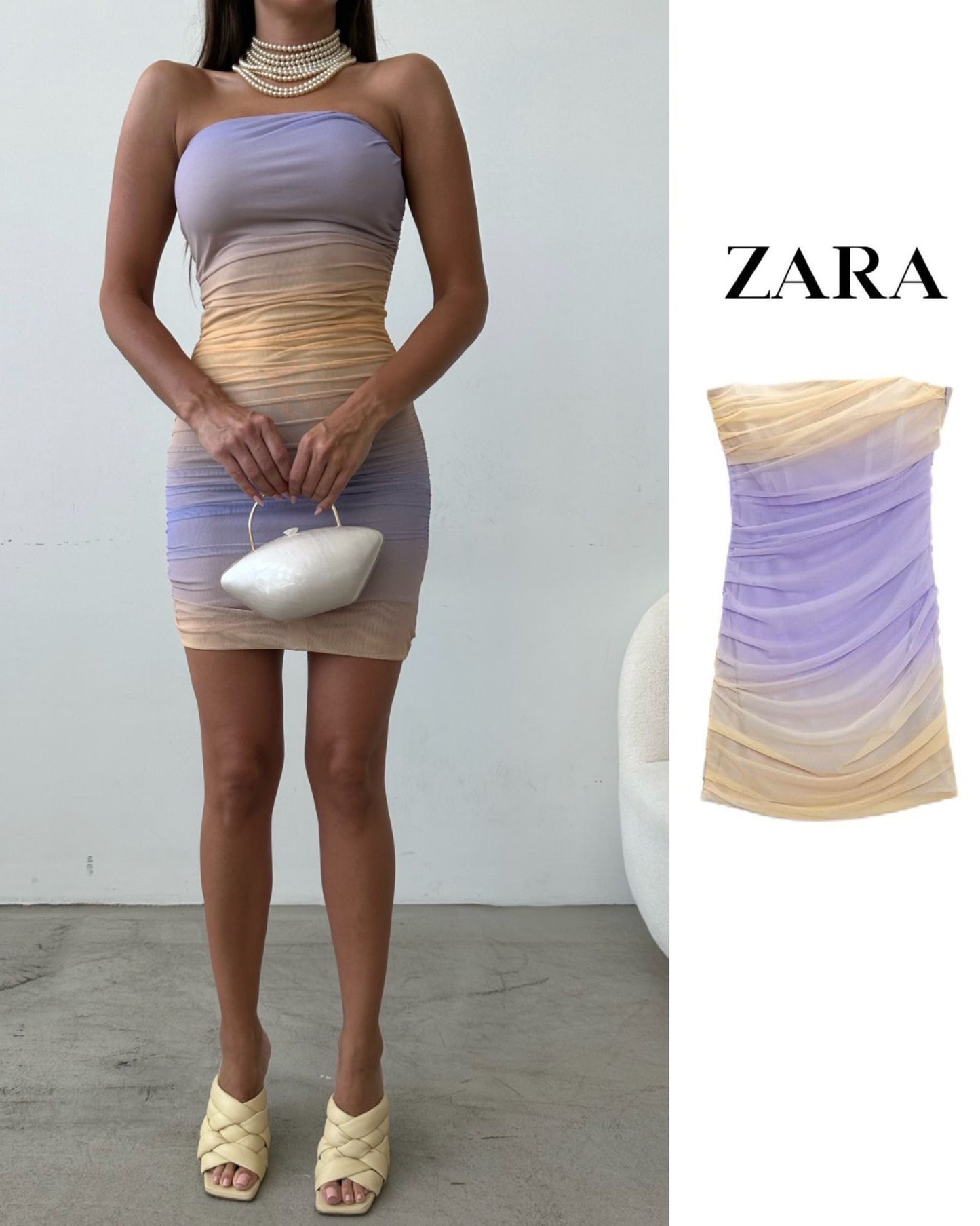 Strapless mini dress