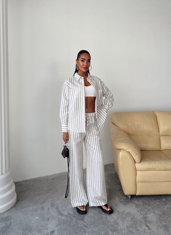 LINEN STRIPPED SET