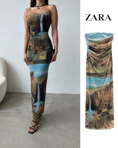 Waterfall midi dress