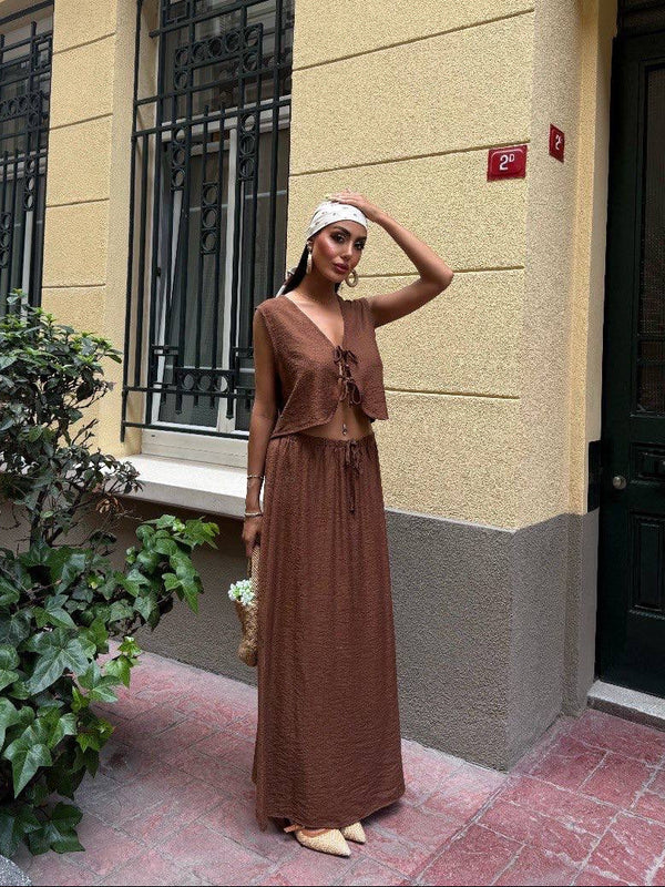 LINEN LONG SKIRT SET